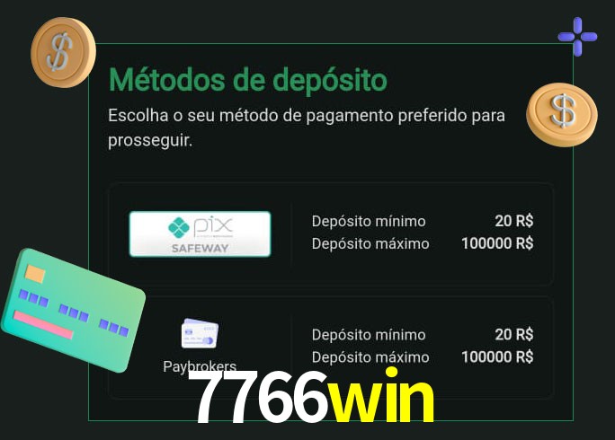 O cassino 7766win oferece uma grande variedade de métodos de pagamento